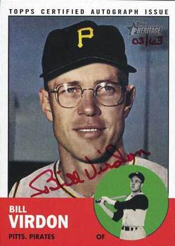 2012 Topps Heritage - Real One Autographs Red Ink #ROA-BV Bill Virdon Front