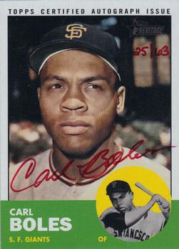 2012 Topps Heritage - Real One Autographs Red Ink #ROA-CBO Carl Boles Front