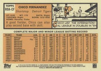 2012 Topps Heritage - Real One Autographs Red Ink #ROA-CF Chico Fernandez Back