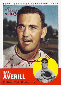 2012 Topps Heritage - Real One Autographs Red Ink #ROA-EA Earl Averill Front