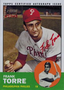 2012 Topps Heritage - Real One Autographs Red Ink #ROA-FTO Frank Torre Front