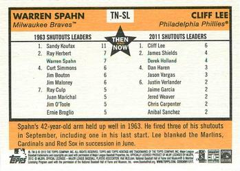 2012 Topps Heritage - Then and Now #TN-SL Warren Spahn / Cliff Lee Back