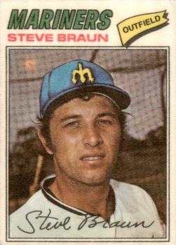 1977 Topps Cloth Stickers #6 Steve Braun Front