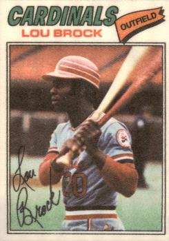 1977 Topps Cloth Stickers #8 Lou Brock Front