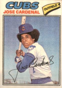 1977 Topps Cloth Stickers #9 Jose Cardenal Front