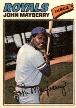 1977 Topps Cloth Stickers #27 John Mayberry Front