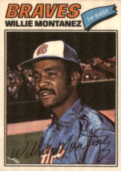 1977 Topps Cloth Stickers #29 Willie Montanez Front