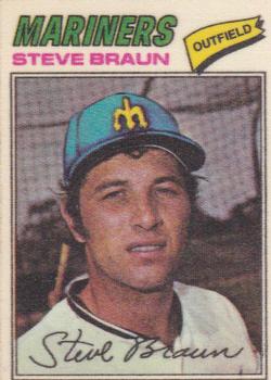 1977 Topps Cloth Stickers #6 Steve Braun Front