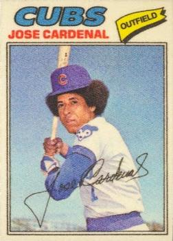 1977 Topps Cloth Stickers #9 Jose Cardenal Front