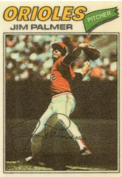 1977 Topps Cloth Stickers #36 Jim Palmer Front