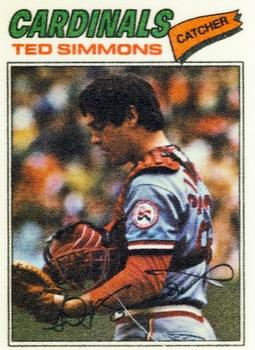 1977 Topps Cloth Stickers #43 Ted Simmons Front