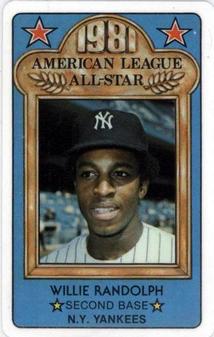 1981 Perma-Graphics All-Star Credit Cards #150-ASA8116 Willie Randolph Front