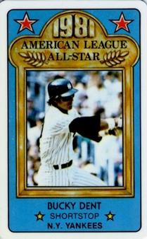 1981 Perma-Graphics All-Star Credit Cards #150-ASA8112 Bucky Dent Front