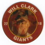 1992 Score 7-Eleven Superstar Action Coins #20 Will Clark Front