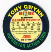 1992 Score 7-Eleven Superstar Action Coins #23 Tony Gwynn Back