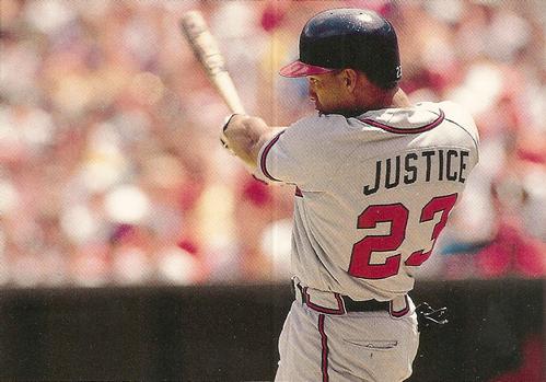 1995 Post Collector Series 3x5 #10 David Justice Back