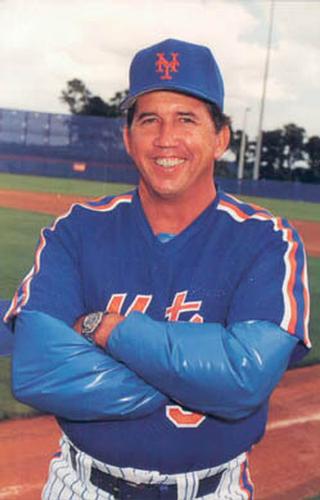 1990 Barry Colla New York Mets #990 Davey Johnson Front