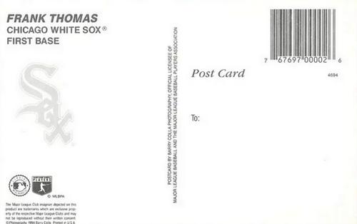 1994 Barry Colla Postcards #4694 Frank Thomas Back