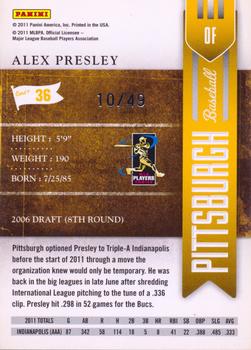 2011 Playoff Contenders - Artist's Proof #36 Alex Presley Back