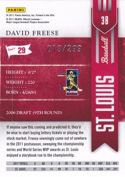 2011 Playoff Contenders - Crystal Collection #29 David Freese Back