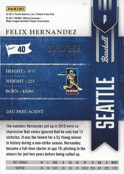 2011 Playoff Contenders - Crystal Collection #40 Felix Hernandez Back