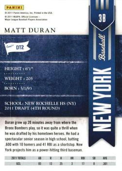2011 Playoff Contenders - Draft Ticket #DT2 Matt Duran Back