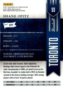 2011 Playoff Contenders - Draft Ticket #DT7 Shane Opitz Back