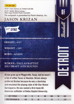 2011 Playoff Contenders - Draft Ticket #DT62 Jason Krizan Back