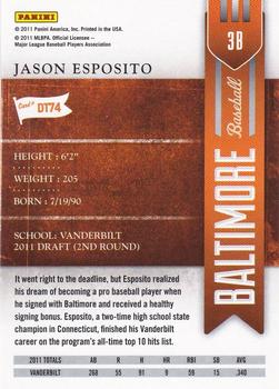 2011 Playoff Contenders - Draft Ticket #DT74 Jason Esposito Back