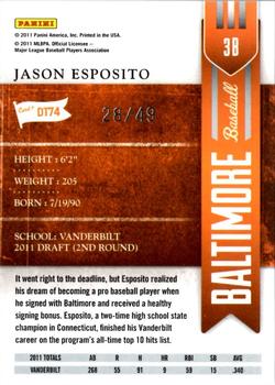 2011 Playoff Contenders - Draft Ticket Artist's Proof #DT74 Jason Esposito Back