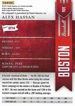 2011 Playoff Contenders - Draft Ticket Autographs #DT14 Alex Hassan Back