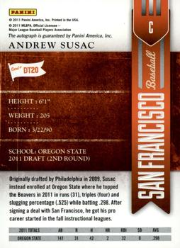2011 Playoff Contenders - Draft Ticket Autographs #DT20 Andrew Susac Back