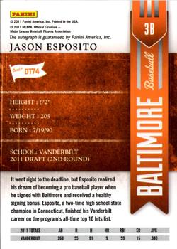 2011 Playoff Contenders - Draft Ticket Autographs #DT74 Jason Esposito Back