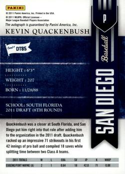 2011 Playoff Contenders - Draft Ticket Autographs #DT85 Kevin Quackenbush Back