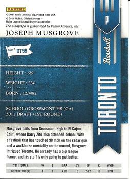 2011 Playoff Contenders - Draft Ticket Autographs #DT99 Joseph Musgrove Back