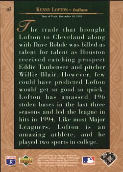 1995 Upper Deck - Steal of a Deal #SD3 Kenny Lofton Back