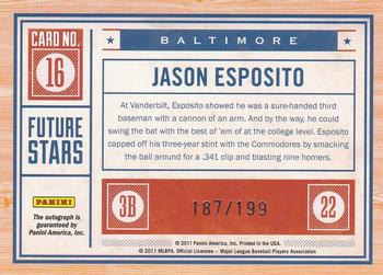 2011 Playoff Contenders - Future Stars Autographs #16 Jason Esposito Back