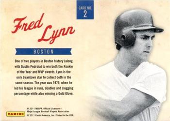 2011 Playoff Contenders - Legendary Debuts #2 Fred Lynn Back