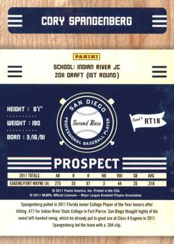 2011 Playoff Contenders - Prospect Ticket #RT18 Cory Spangenberg Back
