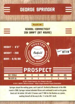 2011 Playoff Contenders - Prospect Ticket #RT19 George Springer Back