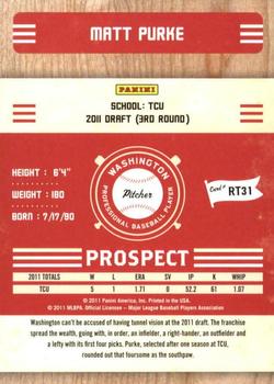 2011 Playoff Contenders - Prospect Ticket #RT31 Matt Purke Back