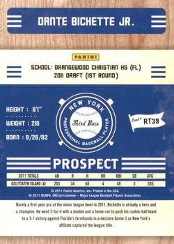 2011 Playoff Contenders - Prospect Ticket #RT39 Dante Bichette Jr. Back