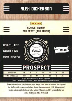 2011 Playoff Contenders - Prospect Ticket #RT49 Alex Dickerson Back