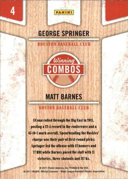 2011 Playoff Contenders - Winning Combos #4 George Springer / Matt Barnes Back