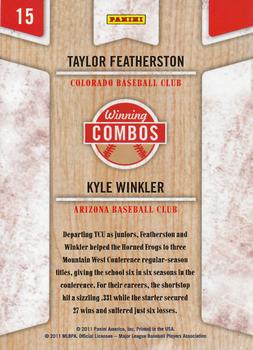 2011 Playoff Contenders - Winning Combos #15 Taylor Featherston / Kyle Winkler Back