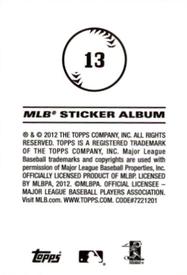 2012 Topps Stickers #13 Jon Lester Back