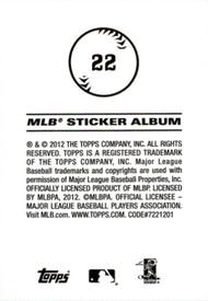 2012 Topps Stickers #22 Robinson Cano Back