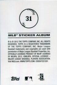 2012 Topps Stickers #31 Evan Longoria Back