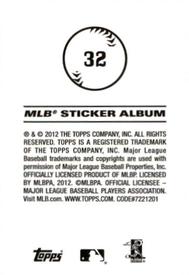 2012 Topps Stickers #32 Ben Zobrist Back