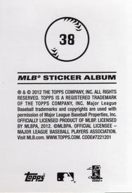 2012 Topps Stickers #38 Ricky Romero Back